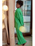 Set dama tricotat cu pantaloni largi, verde 222217 - Magazin online - Boutique